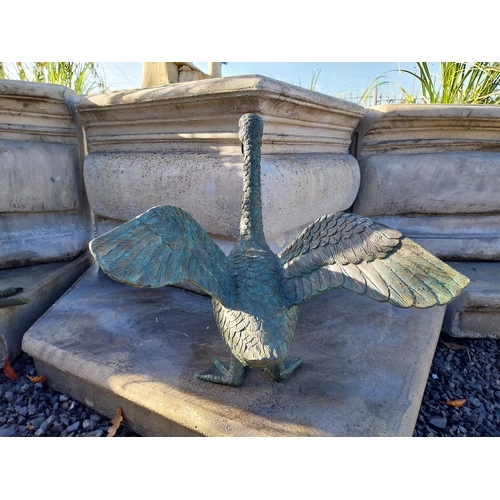 271 - Exceptional quality bronze sculpture of Duck. {42 cm H x 45 cm W  x 41 cm D}.