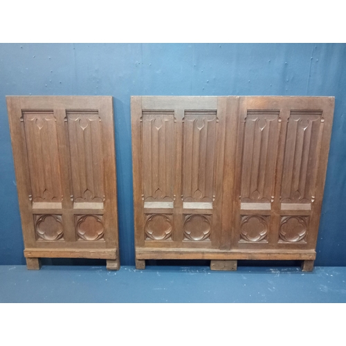 272 - Oak panel in the Gothic form. {H 96cm x W 152cm x D 6cm}.