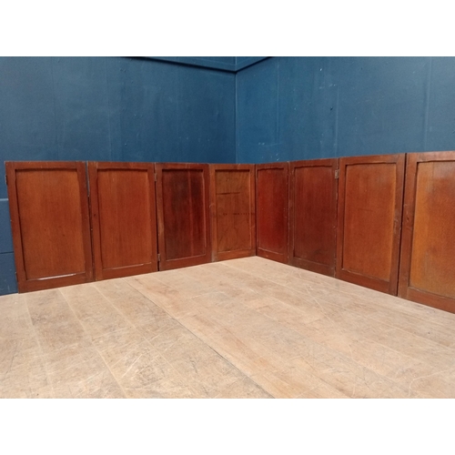 287 - Collection of twelve pitch pine small doors-panels. {Each H 76cm x W 43cm Overall W 516cm }.