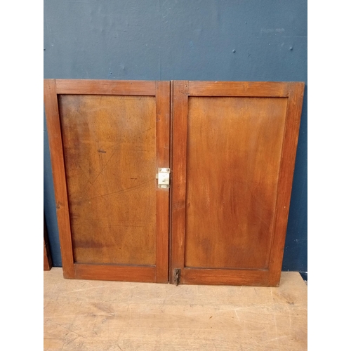 287 - Collection of twelve pitch pine small doors-panels. {Each H 76cm x W 43cm Overall W 516cm }.