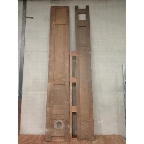 296 - Two 19th C. tall decorative oak panels. {Each 408cm x W 64cm }.