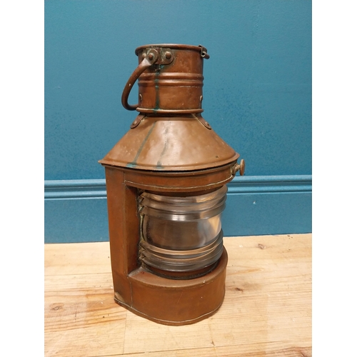 305 - 19th C. copper ships lantern {47cm H x 20cm Dia} (not available to view in person).