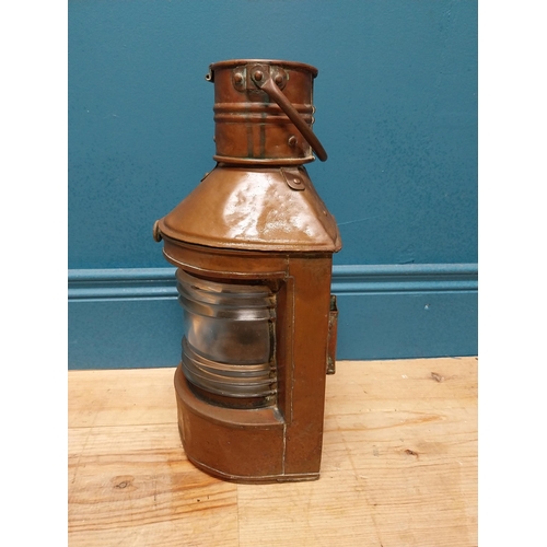 305 - 19th C. copper ships lantern {47cm H x 20cm Dia} (not available to view in person).