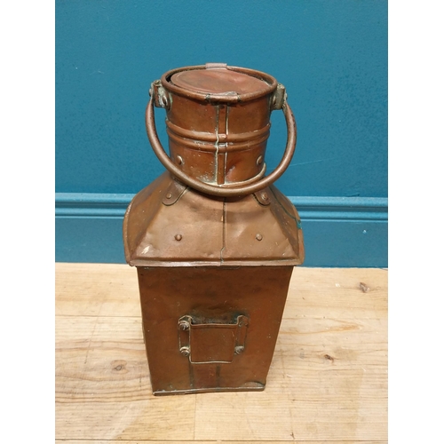 305 - 19th C. copper ships lantern {47cm H x 20cm Dia} (not available to view in person).