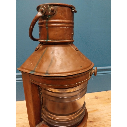 305 - 19th C. copper ships lantern {47cm H x 20cm Dia} (not available to view in person).