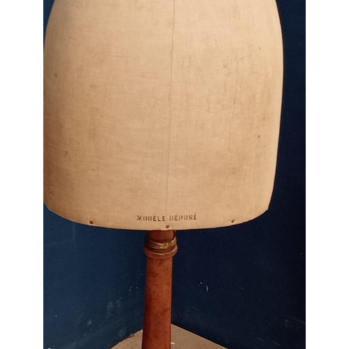 312 - 1920's Mannequin on adjustable wooden stand. {H 160cm x W 44cm x D 26cm }.