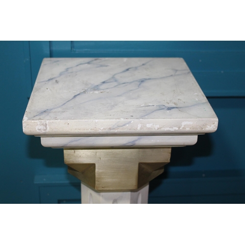 314 - Marble pedestal with bronze mounts  {H 113cm x W 26cm x D 26cm }.