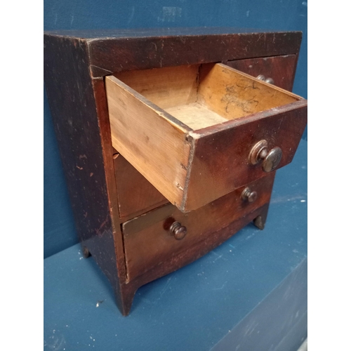 344 - Georgian mahogany four drawer watch makers chest. {H 32cm x W 36cm x D 16cm }.