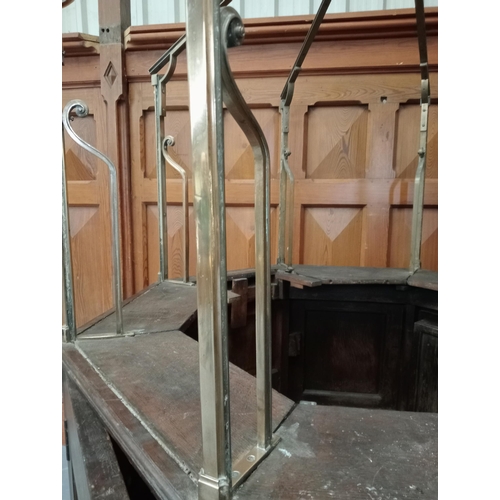 346 - Unusual 19th C. oak and brass ticket booth. {H 220cm x W 157cm x 157cm }.