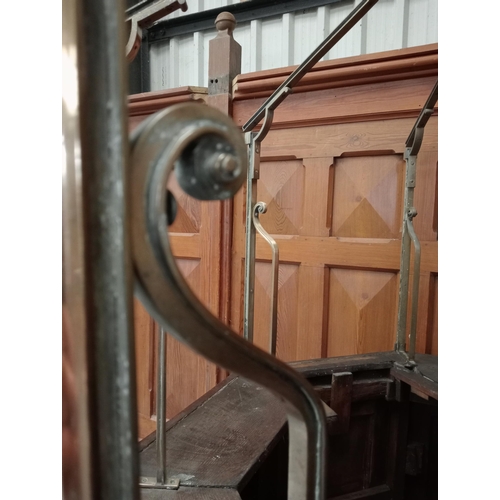 346 - Unusual 19th C. oak and brass ticket booth. {H 220cm x W 157cm x 157cm }.