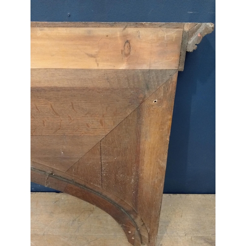 349 - Early 20th C. Oak arched door head.  {H 79cm x W 220cm x D 9cm }.