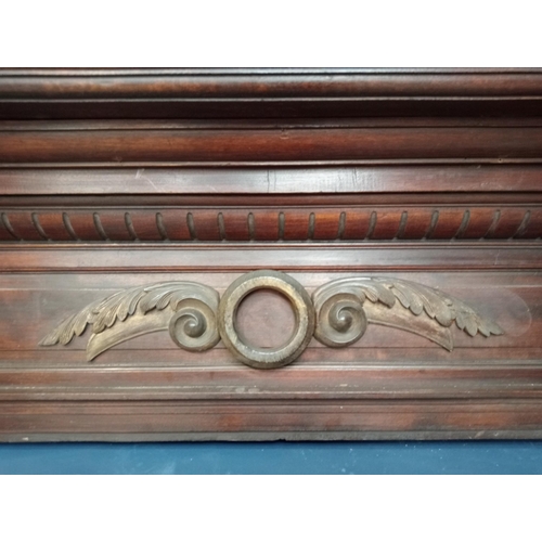 353 - 19th C.  Carved oak door head. {H 60cm x W 185cm x D 20cm}.