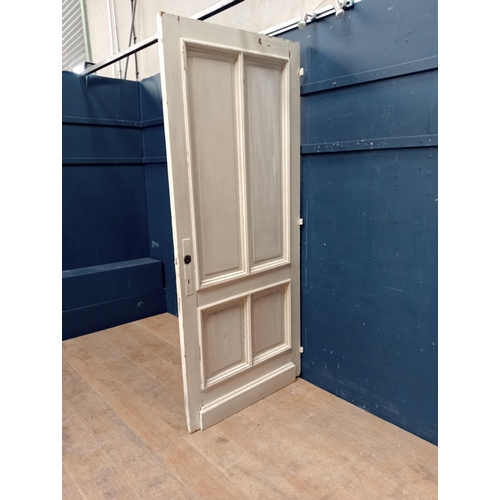 359A - Oak four panelled door- divider painted one side. {H 216cm x W 93cm x D 7cm }.