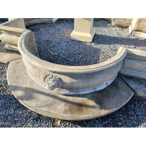 360 - Exceptional quality French moulded stone fountain surround with lion's mask decoration. {67 cm H x 5... 