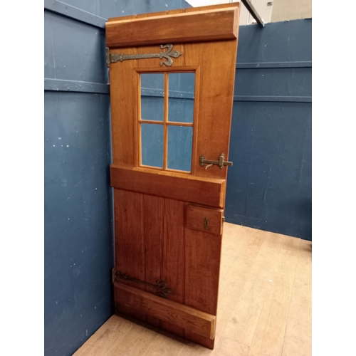 366 - 20th C. Oak door with four glazed panels. {H 1996cm x W 76cm x D 6cm }.