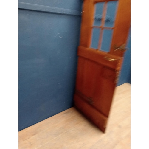 366 - 20th C. Oak door with four glazed panels. {H 1996cm x W 76cm x D 6cm }.