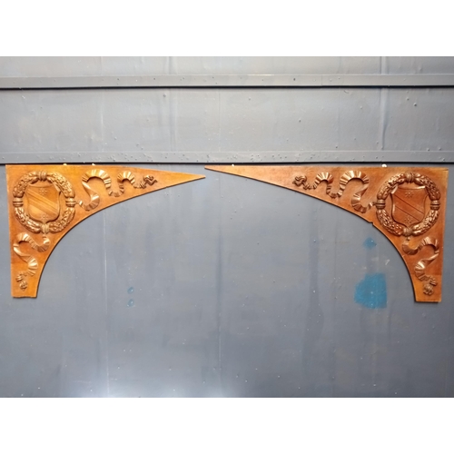 426 - Pair of 19th C. carved oak corner arches.