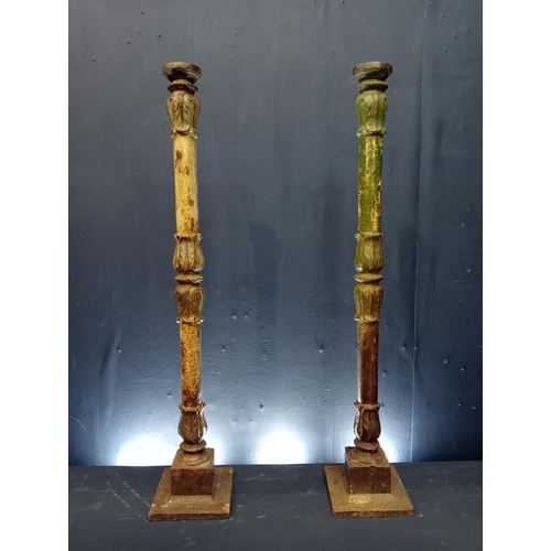 427 - Pair of cast iron hitching posts. {H 84cm x W 16cm x D 16cm}.