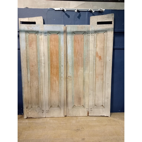 436 - Pair of bleached mahogany folding double doors. {H 218cm x W 95cm each door }.