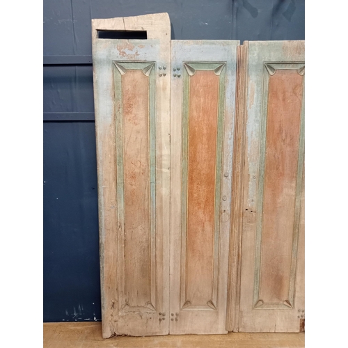 436 - Pair of bleached mahogany folding double doors. {H 218cm x W 95cm each door }.