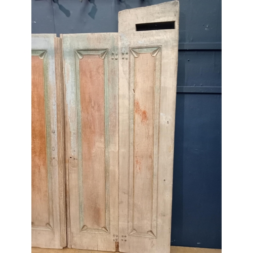 436 - Pair of bleached mahogany folding double doors. {H 218cm x W 95cm each door }.