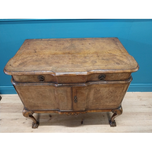 437 - Good quality 19th C. walnut side cabinet with single drawers over two doors raised on cabriole legs ... 