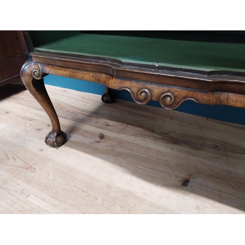 437 - Good quality 19th C. walnut side cabinet with single drawers over two doors raised on cabriole legs ... 