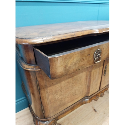 437 - Good quality 19th C. walnut side cabinet with single drawers over two doors raised on cabriole legs ... 