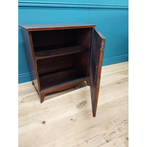 447 - Good quality 19th C. mahogany and satinwood side cabinet with single blind doors and brass handles r... 