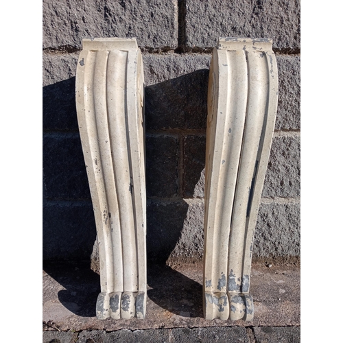 459 - Pair of Victorian marble corbels. {H 70cm x W 13cm x D 21cm }.