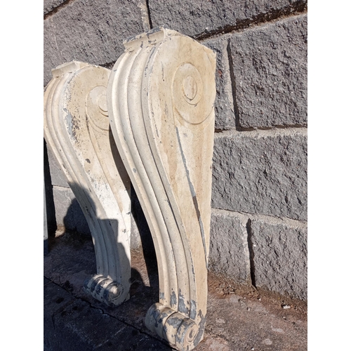 459 - Pair of Victorian marble corbels. {H 70cm x W 13cm x D 21cm }.