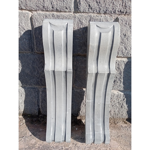 459A - Pair of Victorian marble corbels. {H 67cm x W 14cm x D 12cm }.