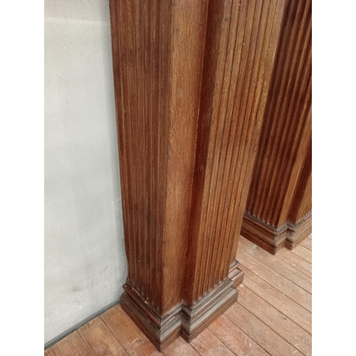 463 - Pair of Victorian oak Corinthian pillars {H 252cm x W 52cm x D 30cm }.