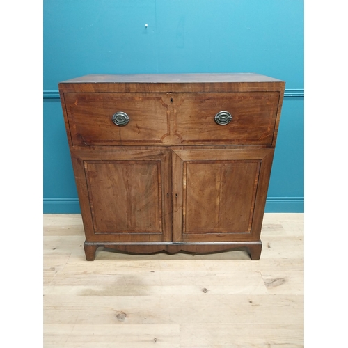 477 - Georgian mahogany secretaire with fitted interior raised on bracket feet {112 cm H x 111 cm W x 54 c... 