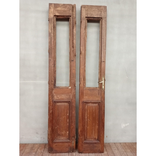 489 - Pair of Victorian bar doors. {Each door H 265cm x W 47cm}.