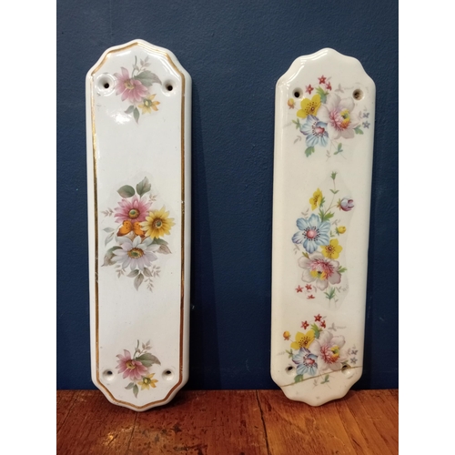 490 - Pair of vintage ceramic finger plates {H 27cm x W 8cm}.