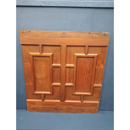 513 - Victorian Pitch pine squared wall panel {H 101cm x W 42cm x D 8cm}.