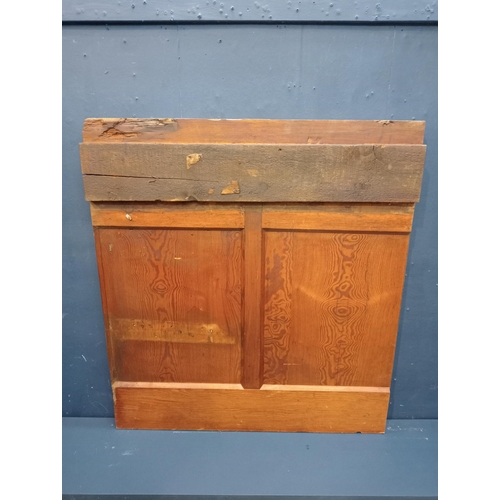 513 - Victorian Pitch pine squared wall panel {H 101cm x W 42cm x D 8cm}.