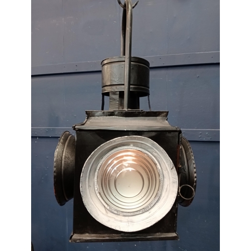 515 - Pair of railway lights {H 54cm x w 28cm }.