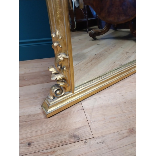 527 - Decorative gilt overmantle mirror in the Rocco style {137 cm H x 130 cm W}.