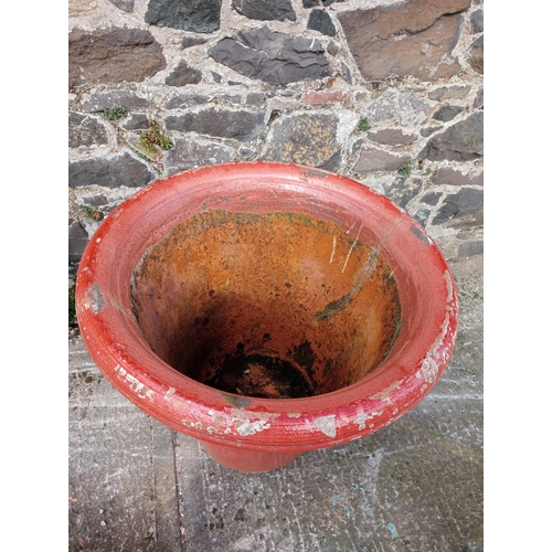 580 - Terracotta glazed planter {H 68cm x Dia 80cm }.