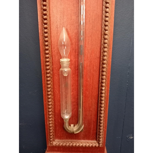 588 - Victorian Torricelli stick barometer {H103cm x W 15cm x D 5cm }.