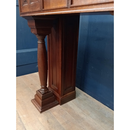 608 - Victorian oak fireplace surround {H 168cm x W 186cm x D 102cm}.