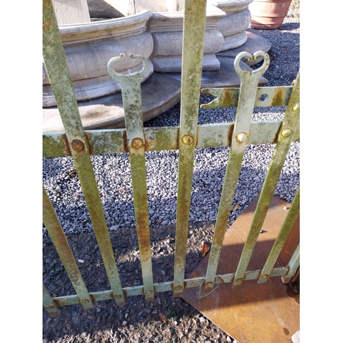 630 - Rare 19th C. Armagh wrought iron blacksmith's gate. {138 cm H x 238 cm W x 3 cm D}.