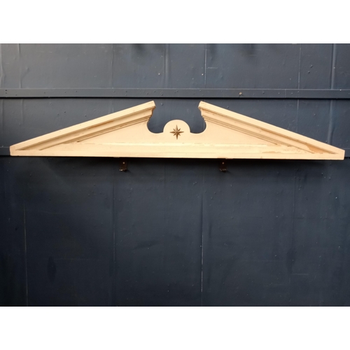 634 - Wooden door head with brass star design  {H 31cm x W 183cm x D 5cm }.