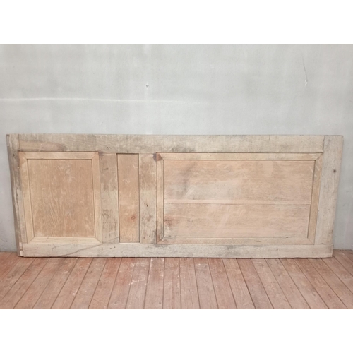 642 - Wooden panel with three raised panels {H 251 cm x W 98cm x D 5cm }.