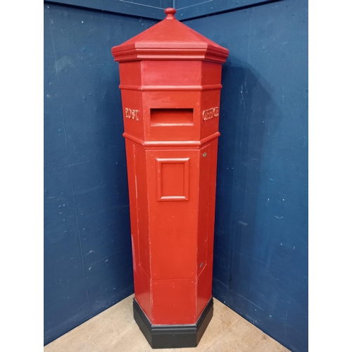 643 - Wooden painted post office box {H 155cm x W 50cm x D 50cm}.