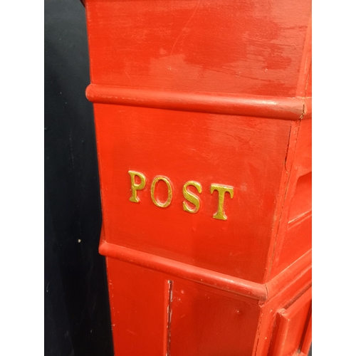 643 - Wooden painted post office box {H 155cm x W 50cm x D 50cm}.