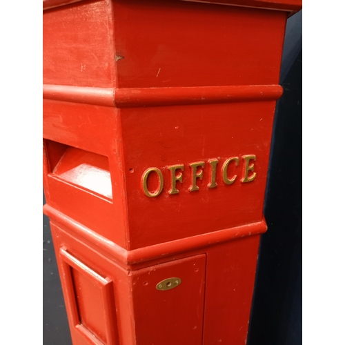 643 - Wooden painted post office box {H 155cm x W 50cm x D 50cm}.