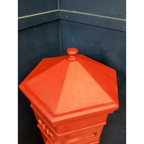 643 - Wooden painted post office box {H 155cm x W 50cm x D 50cm}.